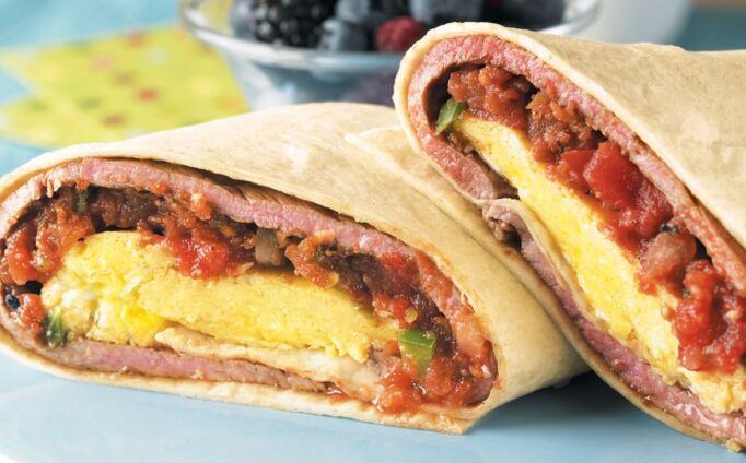 Breakfast Beef Burritos