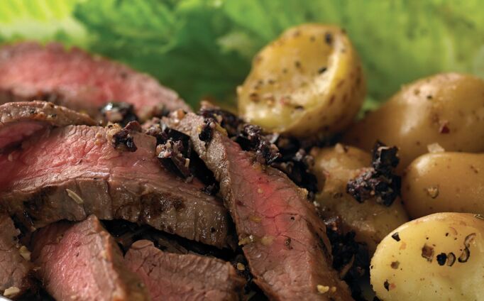 Caesar Beef Steak with Chunky Olive Tapenade